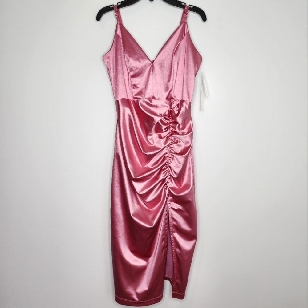Honey and Rosie NWT Formal Homecoming Dress Knee Length Ruched Mauve Pink
